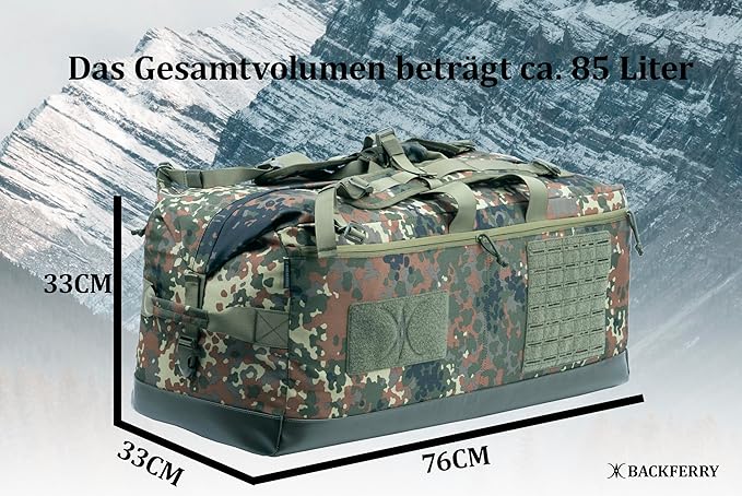 Large Military Tactical Duffle Bag Duffel Backpack for Special Work,Sports,Traveling,Camping 85L