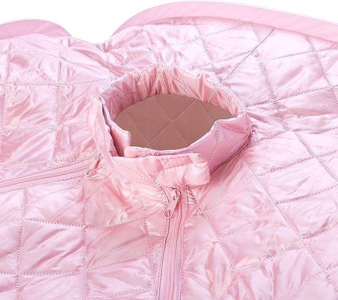 Durasage Personal Foldable Steam Sauna for Relaxation at Home, 60 Minute Timer, 800 Watt Steam Generator, Chair Included - Light Pink