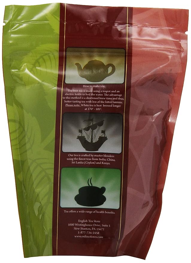 Organic English Breakfast Tea Loose Leaf | 4oz Pouch | Bold Bright Coppery Taste | Medium Caffeine | Sri Lanka China Tanzania Blend | Full Bodied Black Tea | English Tea Store