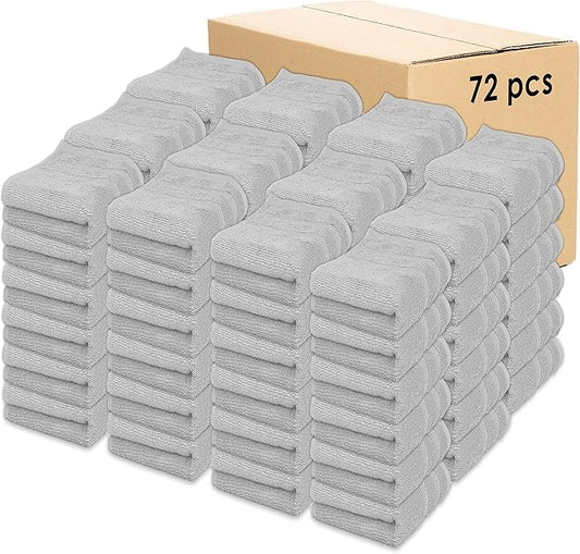 Kaufman - Premium Hand Towels Set for Bathroom, Spa, Gym, and Face Towel 100% Cotton Ring Spun, Ultra Soft Feel and Highly Absorbent Towels (Light Gray, 72-PK)