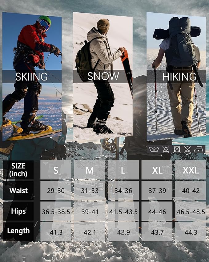 Men's Hiking Snow Ski Pants Softshell Fleece Lined Winter Water Repellent Outdoor Fishing Cargo Pants