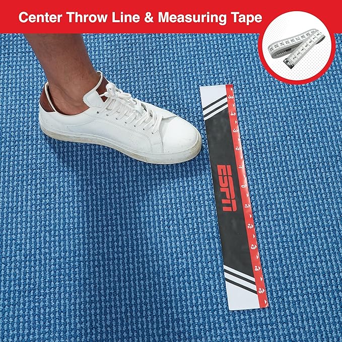 ESPN Dart Board Includes 6 Steel Tip Darts, Bristle Dartboard with Radial Spider Wire and Staple Free Bullseye, Ideal Party Games for Adults