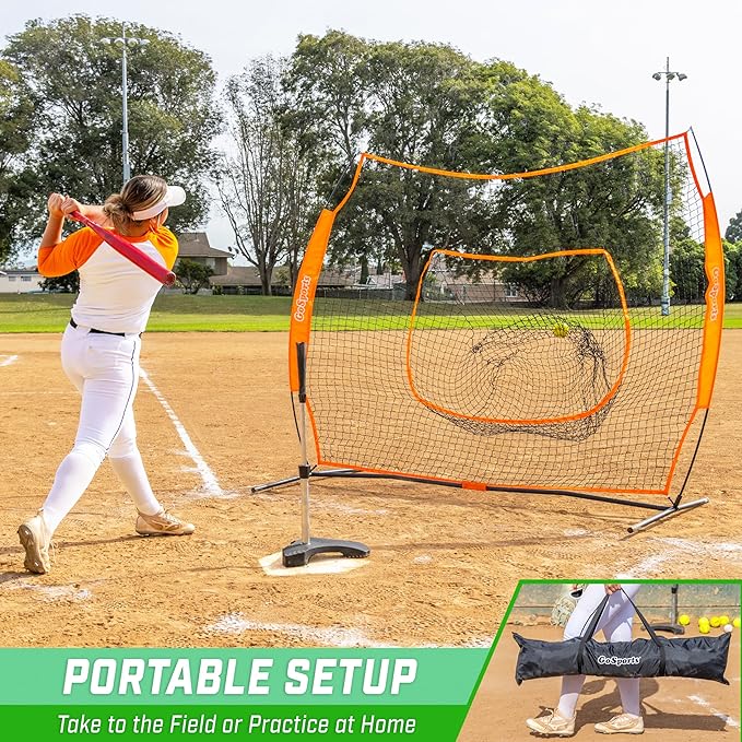 GoSportsGoSports Team Tone 7' x 7' Baseball & Softball Practice Hitting & Pitching Nets in Team Colors