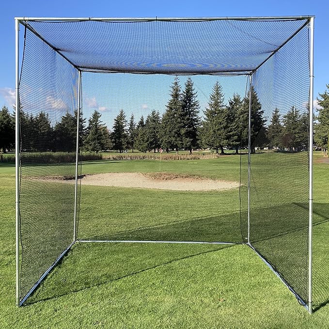 LFS 10x10x10 ft Golf Practice Cage Net – Durable Knotless Nylon – Frame Not Included