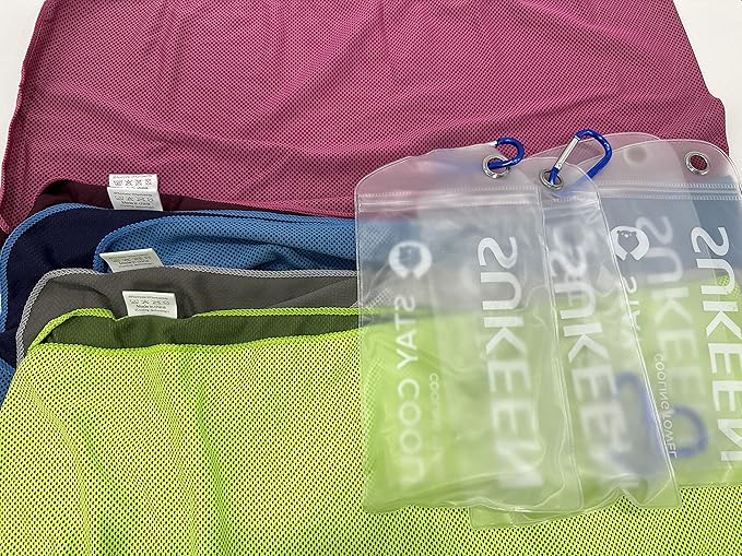 Sukeen 10 Pack Cooling Towels (40"x12") for Sweat, Quick-Drying Neck Cooling Wraps, Soft Breathable Cooling Towels for Neck and Face, Chilly SportsTowel for Yoga, Sport, Running, Workout