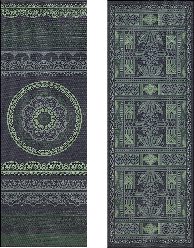 Gaiam Yoga Mat - Premium 6mm Print Reversible Extra Thick Non Slip Exercise & Fitness Mat for All Types of Yoga, Pilates & Floor Workouts (68" x 24" x 6mm Thick)
