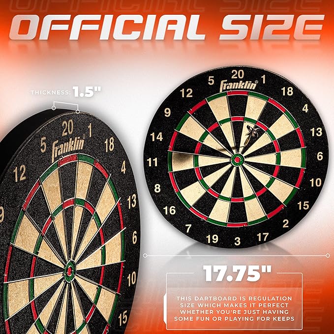Franklin Sports Professional Dartboard - 18" Regulation Size